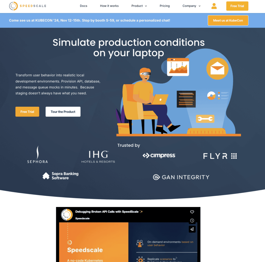 Speedscale's production traffic replay landing page